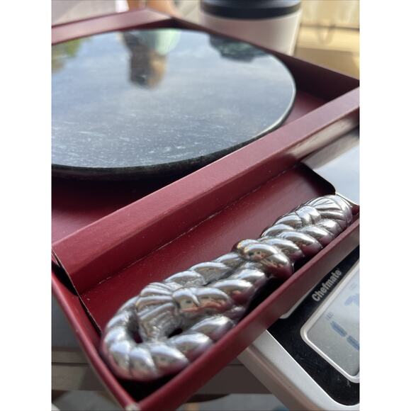 NEW ARTHUR COURT Rope Cheese‎ Knife 2 Pc Set With Green Marble Plate Charcuterie - Picture 5 of 7